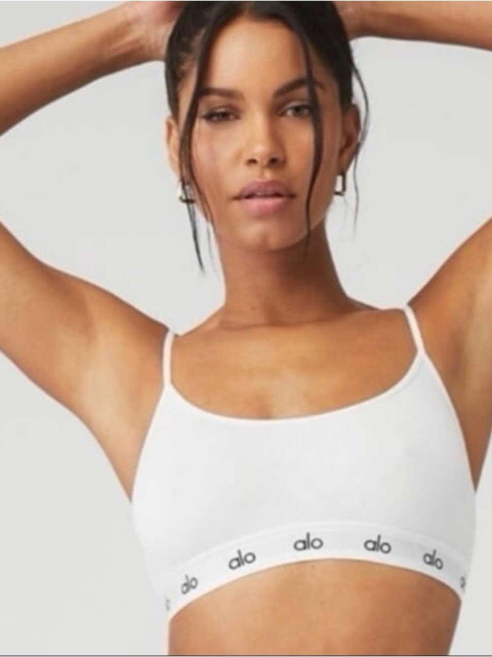 ALO Yoga White Seamless Scoop Neck Bralette
